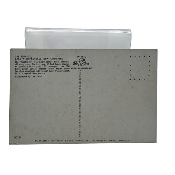 Vintage Sophie C Lake Winnipesaukee NH Passenger Boat Postcard - Picture 2 of 2